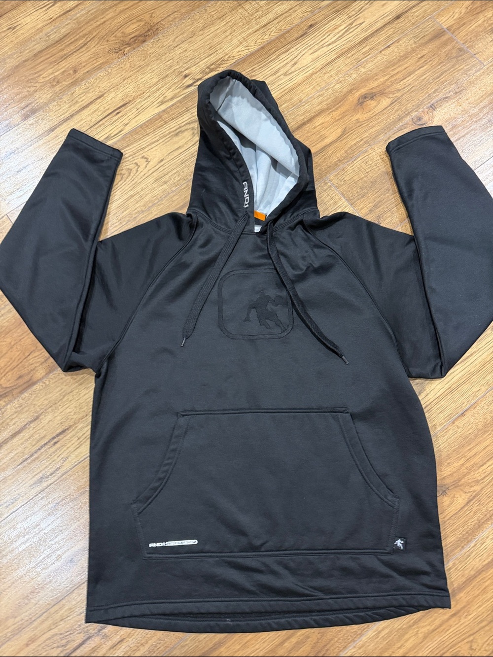 And1 Black Hooded Pullover Embroidered symbol on chest Sz Med